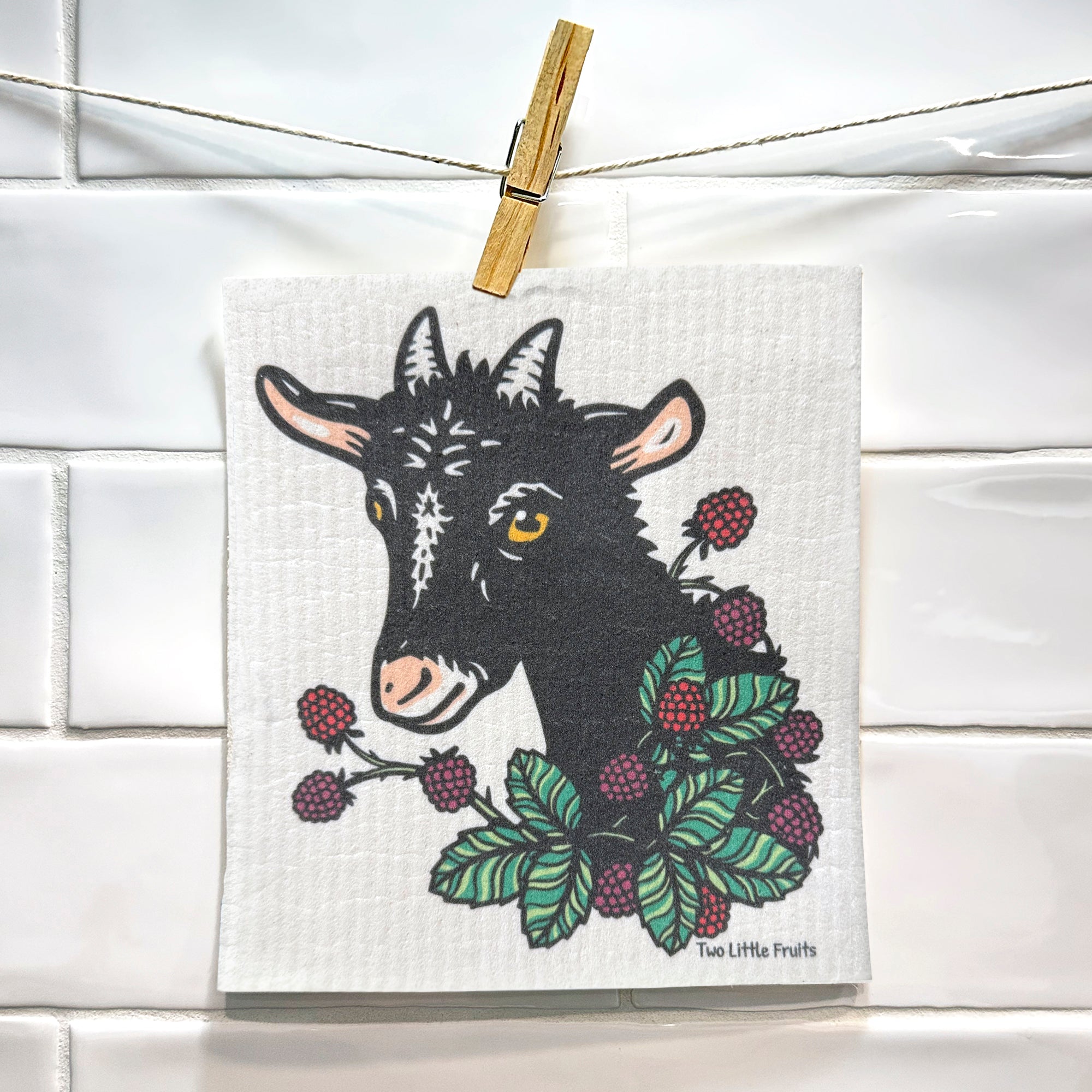 Goat Swedish Dishcloth - Eco - Friendly Compostable Dishcloth for Dishes, Biodegradable Kitchen Buddy - Swedish Dish Cloth - Two Little Fruits - Two Little Fruits