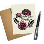 Grow With The Flow Dahlia Card illustrated greeting card by Two Little Fruits