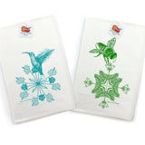Hand Illustrated Tea Towels Set - Bees and Hummingbirds, 100Cotton, Eco - Friendly, Unique Designs - Tea Towels - Two Little Fruits - Two Little Fruits