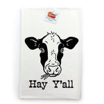 Hay Y’all Cotton Tea Towel - Cow Themed Kitchen Decor, Soft & Durable Farmhouse Style - Tea Towels - Two Little Fruits - Two Little Fruits