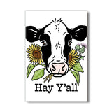 Hey Y’all Cow illustrated fridge magnet by Two Little Fruits