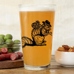 Hobo Squirrel Beer illustrated pint glass by Two Little Fruits