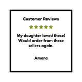 Customer review graphic praising the quality and appeal of art prints, showcasing the Bento The Octopus Art Print as an ideal gift choice.