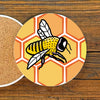 Honeybee Coasters - 4" Ceramic Drink Coaster with Cork Backing - Coasters - Two Little Fruits - Two Little Fruits