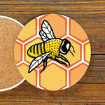 Honeybee illustrated coaster by Two Little Fruits