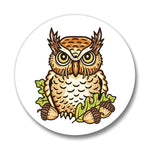 Horned Owl Coasters – Colorful 4" Ceramic Drink Coasters with Cork Backing by Two Little Fruits - Coasters - Two Little Fruits - Two Little Fruits