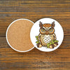 Horned Owl Drink Coaster - Coasters - Two Little Fruits - Two Little Fruits