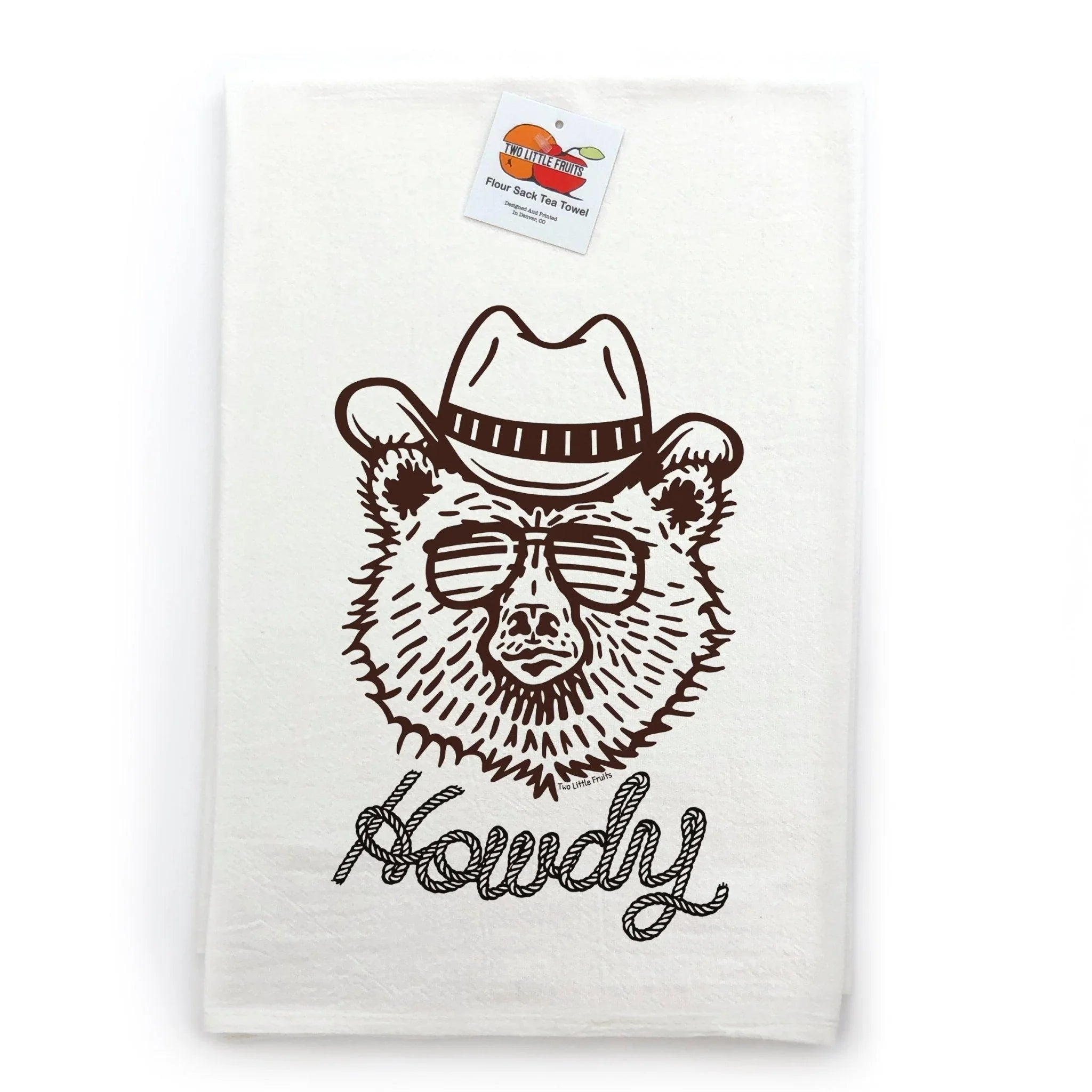 Howdy Bear Cowboy Kitchen Towel - 100Cotton, Durable & Fun Design for Any Kitchen - Tea Towels - Two Little Fruits - Two Little Fruits