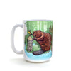 Large handled Adorable Beaver Coffee Mug - 15 Oz Heavy-Duty Ceramic, perfect for cozy drinks at home.