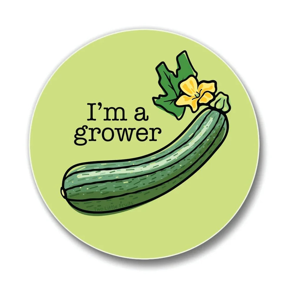 I'm A Grower Zucchini Drink Coaster – Colorful 4" Ceramic Coaster with Cork Backing - Coasters - Two Little Fruits - Two Little Fruits