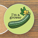 Garden Zucchini illustrated coaster by Two Little Fruits