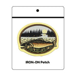 Trout illustrated woven patch by Two Little Fruits