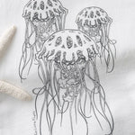 Jellyfish Kitchen Towel - 100% Cotton, Hand - Illustrated Design - Tea Towels - Two Little Fruits - Two Little Fruits