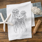 Jellyfish Kitchen Towel - 100% Cotton, Hand - Illustrated Design - Tea Towels - Two Little Fruits - Two Little Fruits