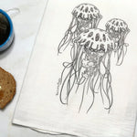 Jellyfish Kitchen Towel - 100% Cotton, Hand - Illustrated Design - Tea Towels - Two Little Fruits - Two Little Fruits