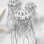Jellyfish illustrated tea towel by Two Little Fruits