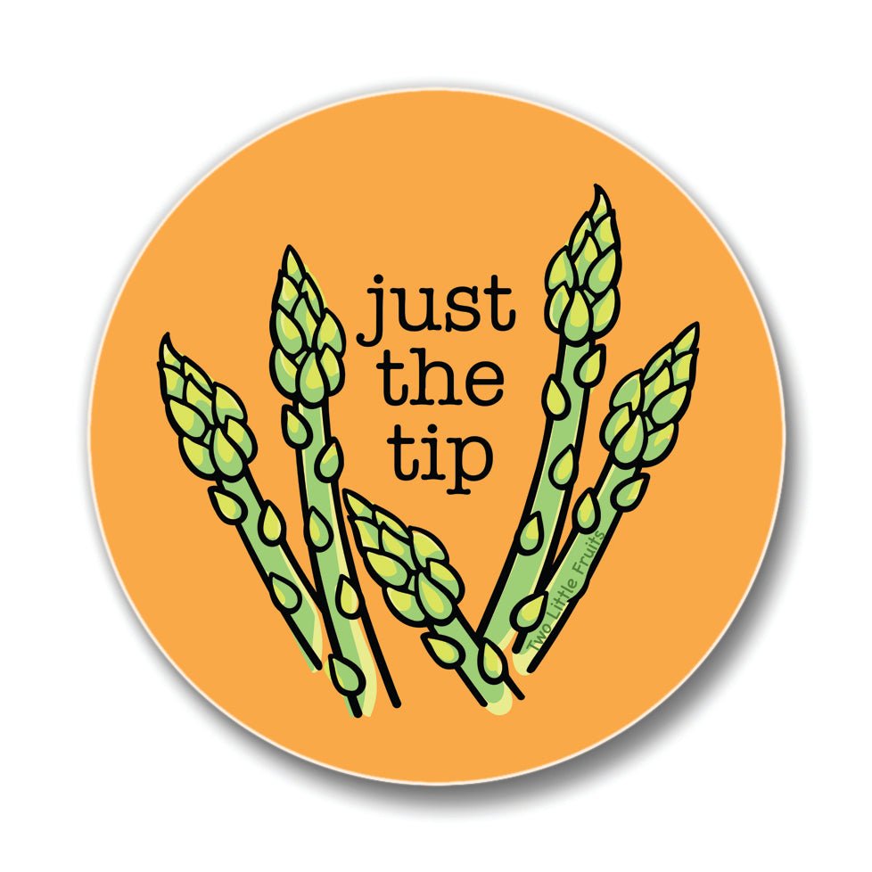 "Just The Tip" Asparagus Drink Coaster – Colorful 4” Ceramic Coaster - Coasters - Two Little Fruits - Two Little Fruits