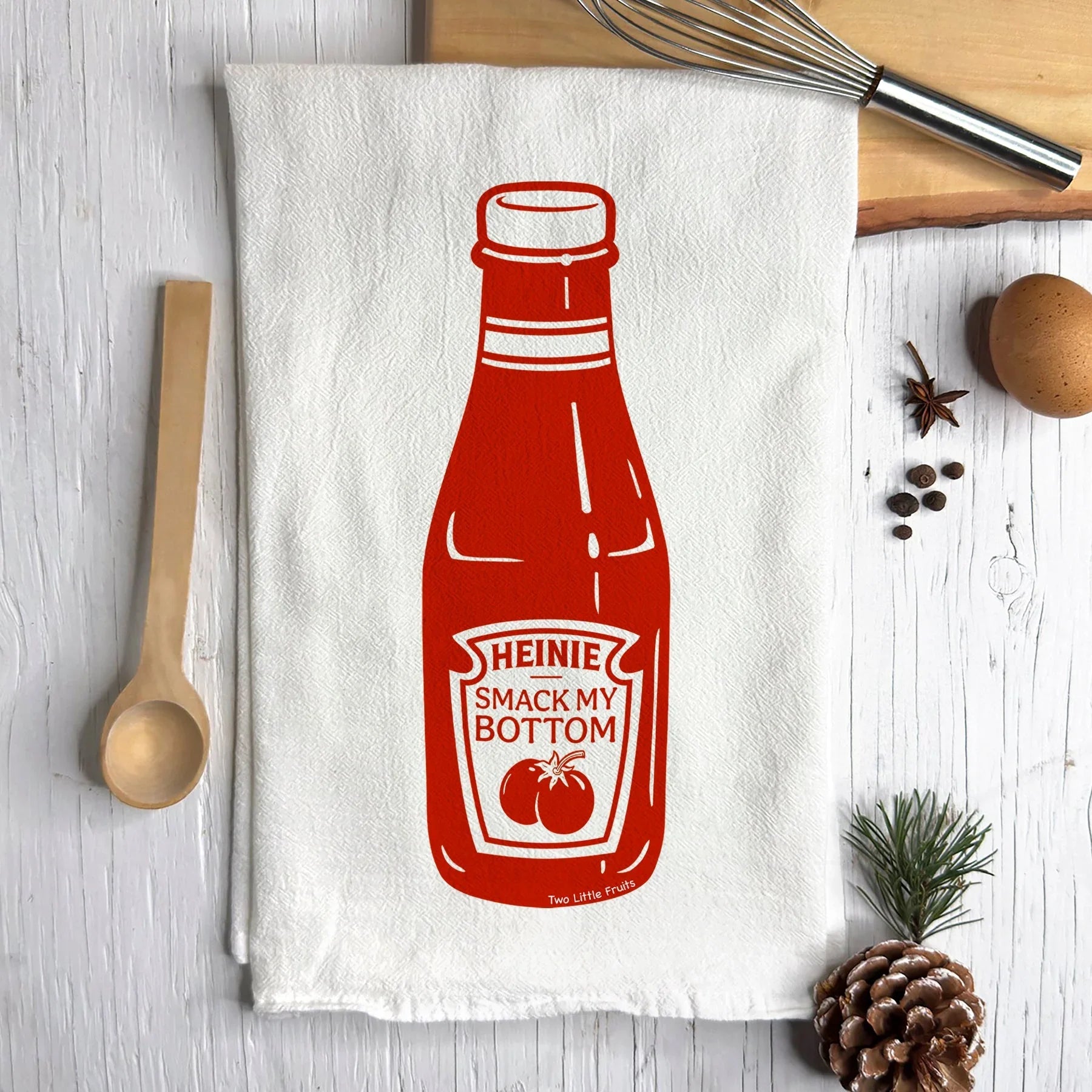 Ketchup illustrated tea towel by Two Little Fruits