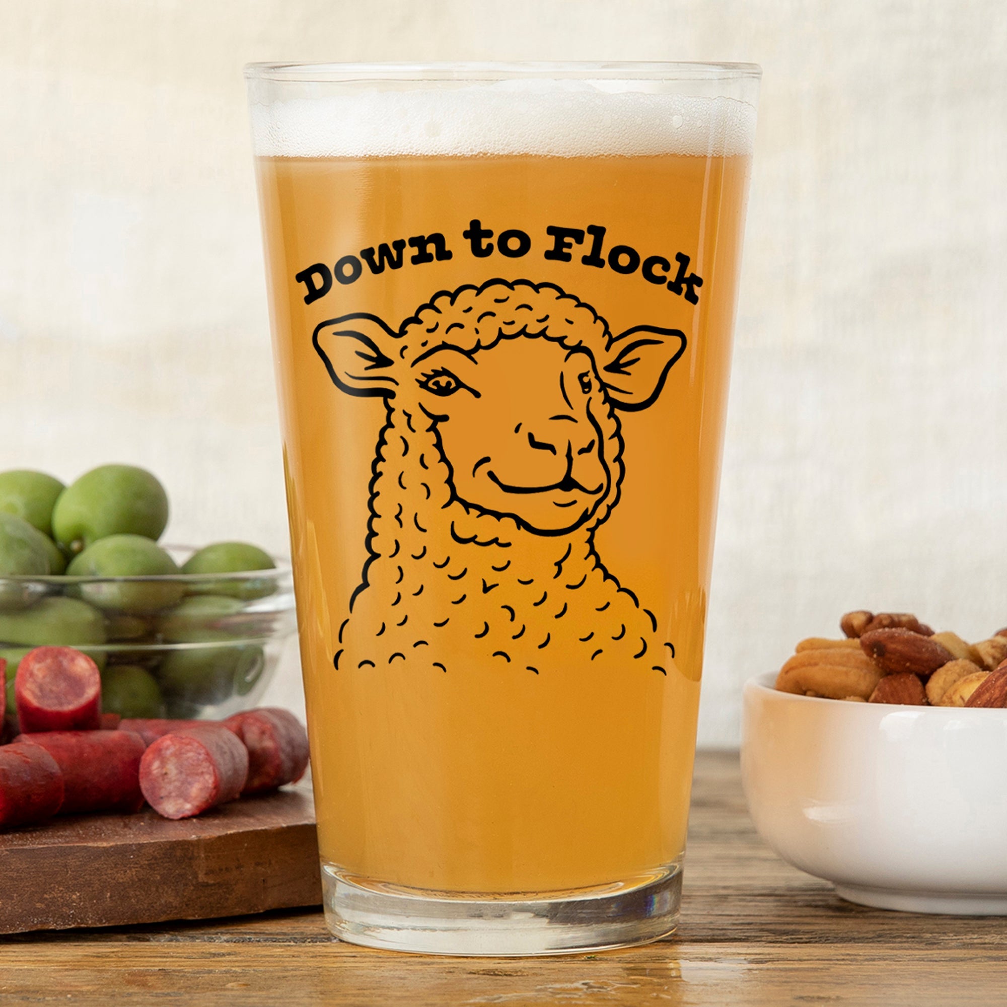 Lamb Beer Pint Glass – Unique Farmhouse - Inspired Drinkware 🐑🍺 - Pint Glass - Two Little Fruits - Two Little Fruits
