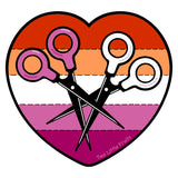 Lesbian Pride Stickers - Heart Scissors Vinyl Decal for LGBTQ+ Celebration, Durable & Waterproof - Sticker - Two Little Fruits - Two Little Fruits