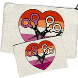 Lesbian Pride Accessories Scissor Heart Zipper Pouch - Fun & Functional, 2 Sizes Available - Zipper Pouches - Two Little Fruits - Two Little Fruits