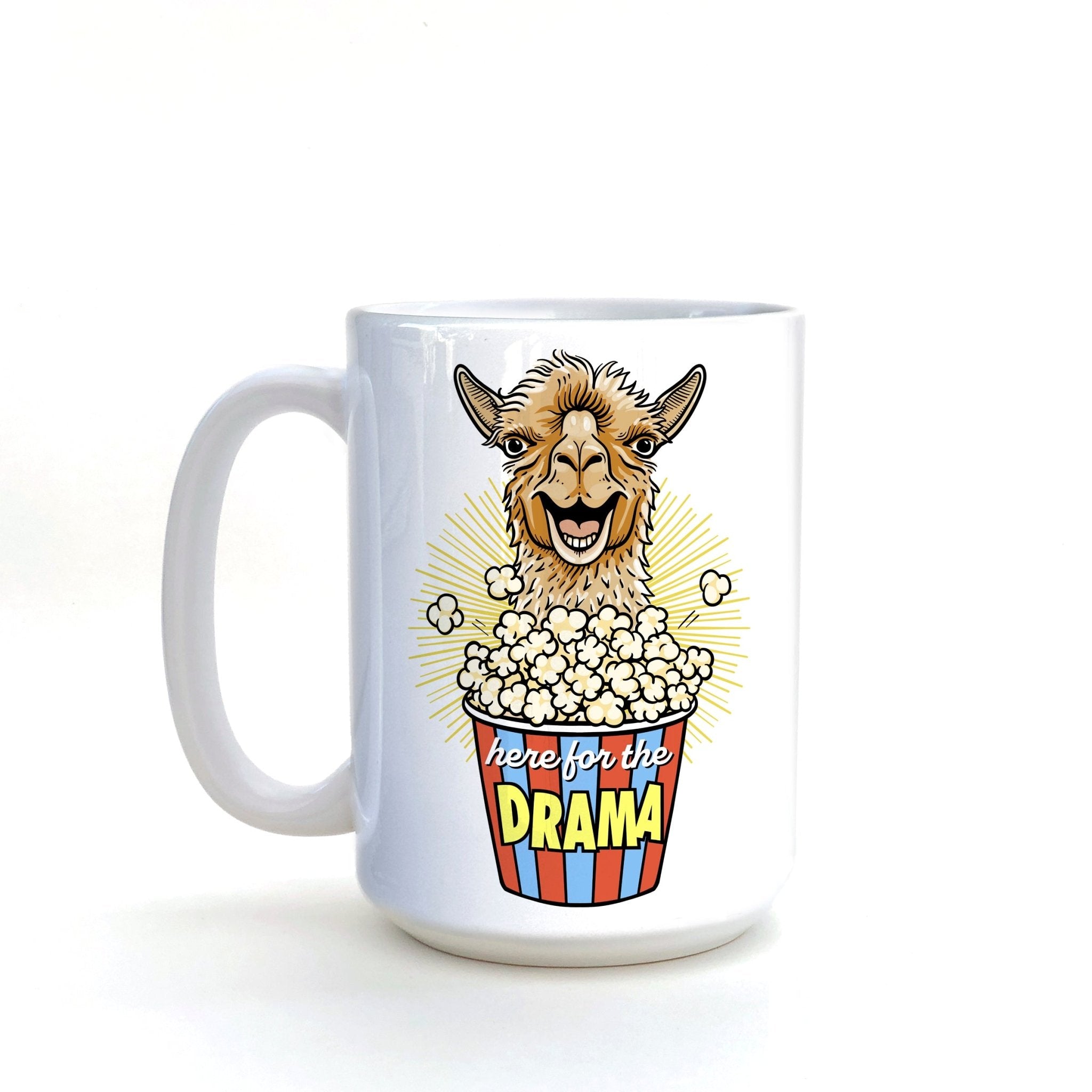 Llama Mug - 15 oz Hand - Illustrated Ceramic Coffee Cup with Unique Artwork by Two Little Fruits - Mug - Two Little Fruits - Two Little Fruits