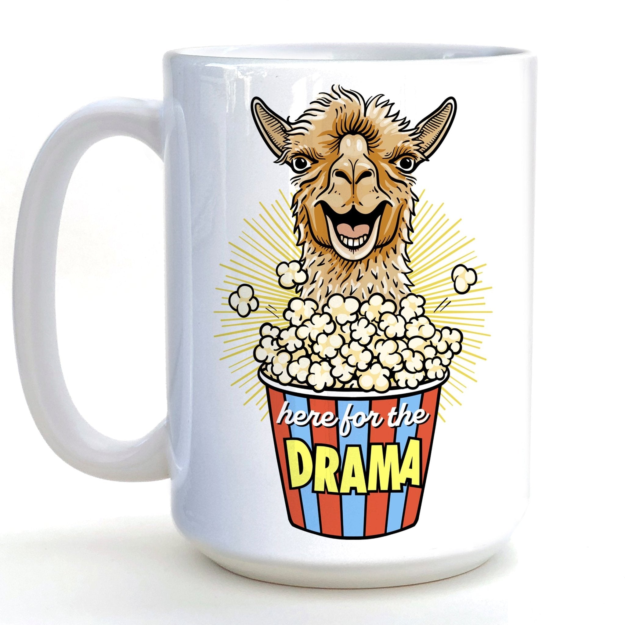 Llama Mug - 15 oz Hand - Illustrated Ceramic Coffee Cup with Unique Artwork by Two Little Fruits - Mug - Two Little Fruits - Two Little Fruits