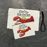 Lobster Accessory illustrated zipper pouch by Two Little Fruits