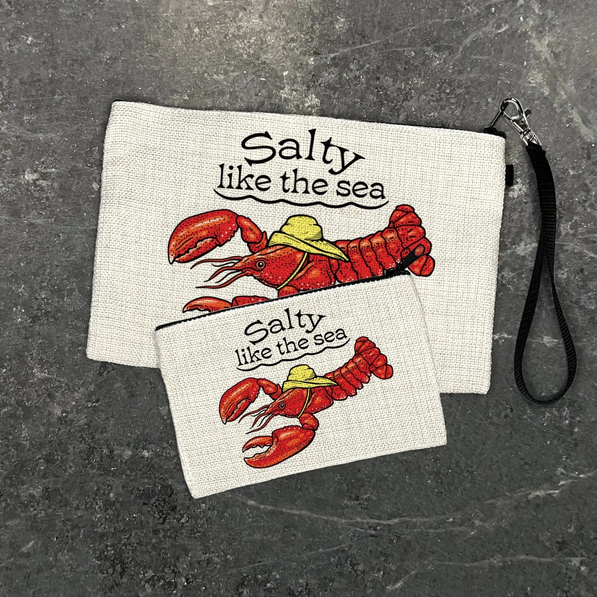 Lobster Accessory illustrated zipper pouch by Two Little Fruits