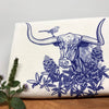 Longhorn Steer Cotton Tea Towel - Tea Towels - Two Little Fruits - Two Little Fruits