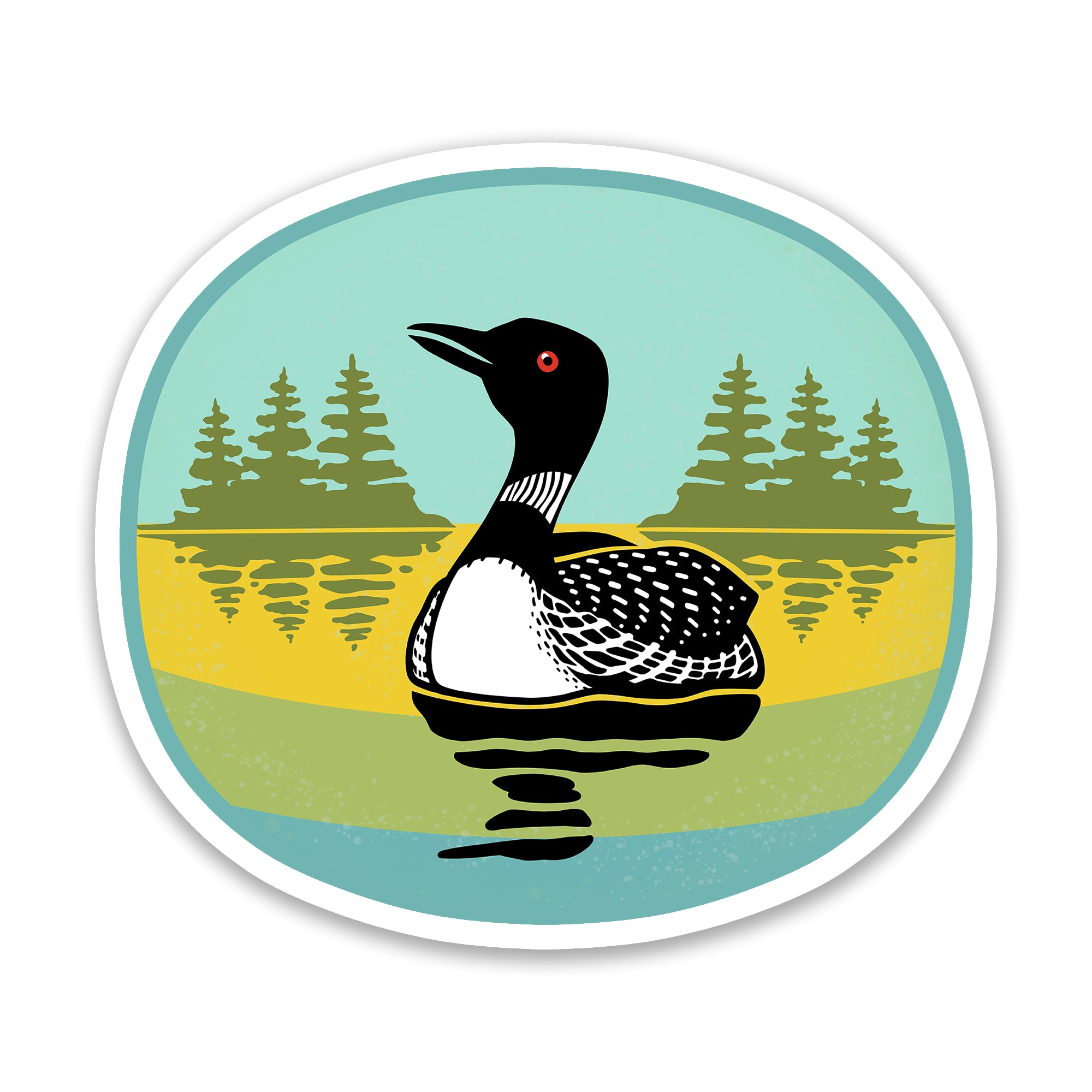 Loon vinyl sticker — hand-illustrated by Two Little Fruits