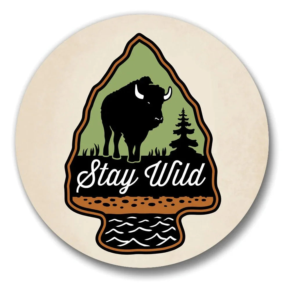 Stay Wild Buffalo illustrated magnetic bottle opener by Two Little Fruits
