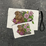 Marmot Small Cosmetic Bag illustrated zipper pouch by Two Little Fruits