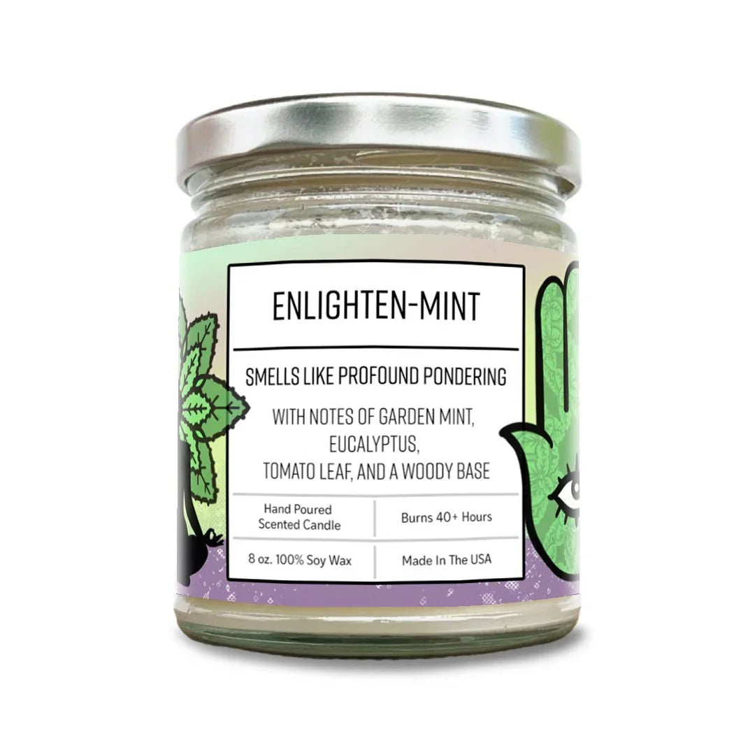Enlighten-Mint hand-poured soy candle by Two Little Fruits