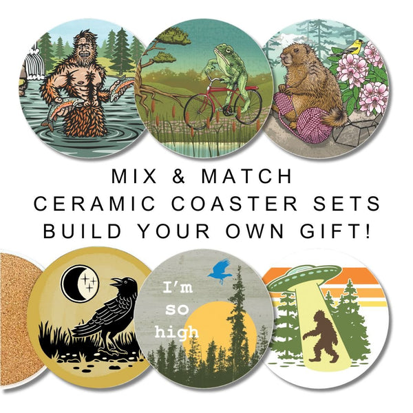 Mix & Match Ceramic Coaster Set – Set of 4 or 8 - Coasters - Two Little Fruits - Two Little Fruits