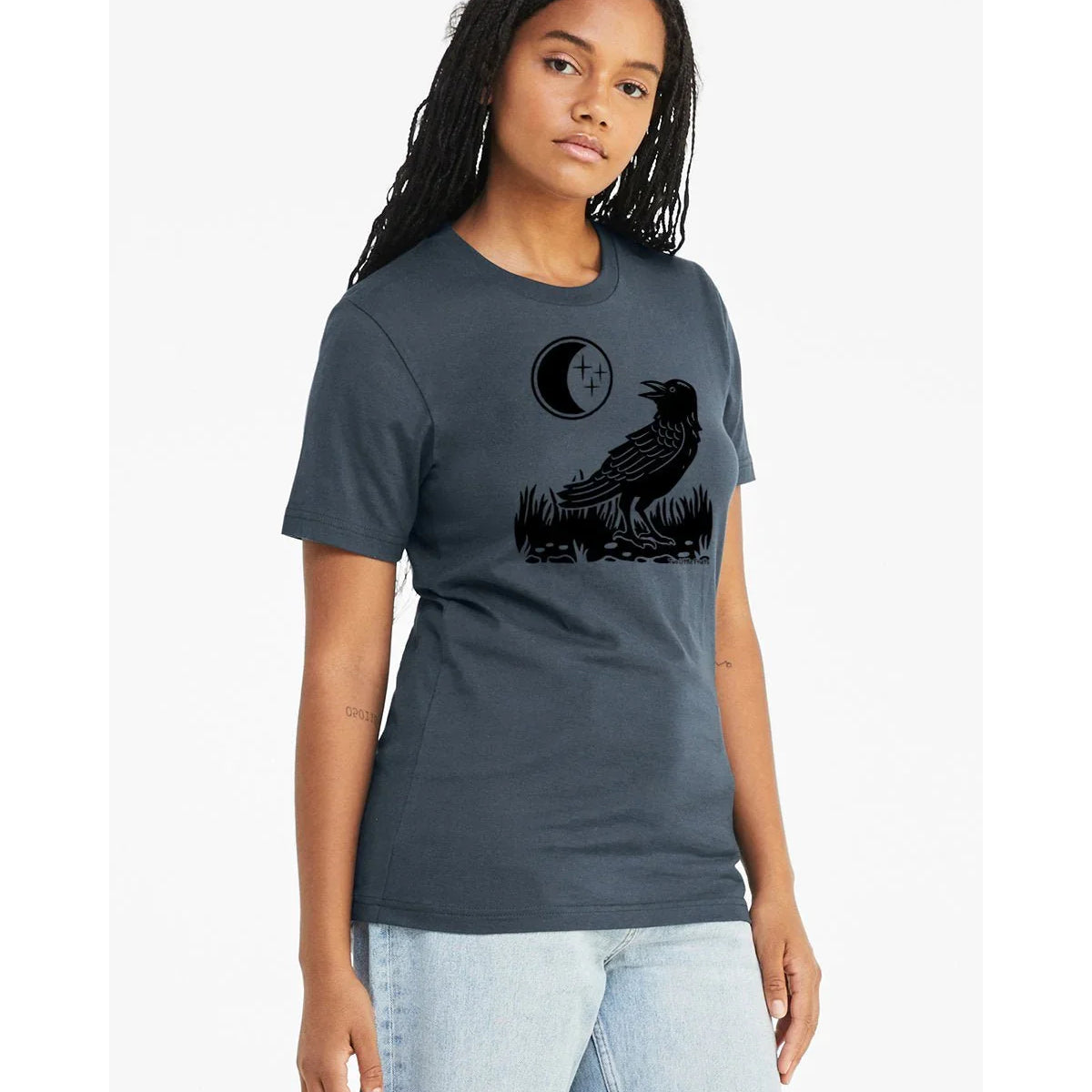 Moon Crow Unisex Graphic Tee - Soft Cotton - Poly Blend, Durable & Comfortable Wear