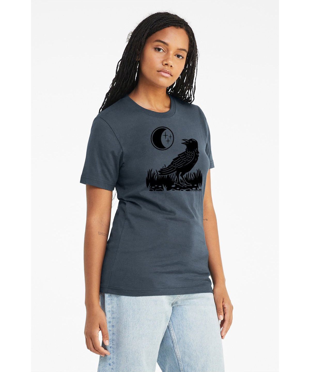 Moon Crow Unisex Graphic Tee - Soft Cotton - Poly Blend, Durable & Comfortable Wear - Tee Shirts - Two Little Fruits - Two Little Fruits
