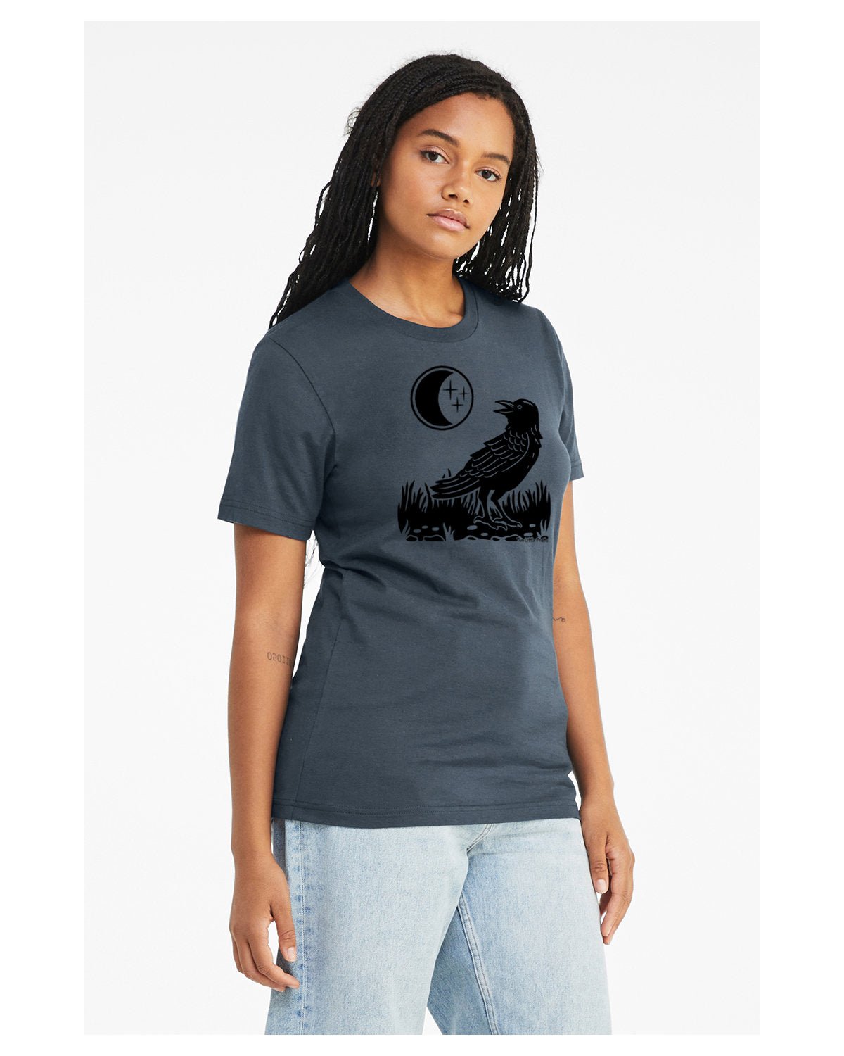 Moon Crow Unisex Graphic Tee - Soft Cotton - Poly Blend, Durable & Comfortable Wear - Tee Shirts - Two Little Fruits - Two Little Fruits