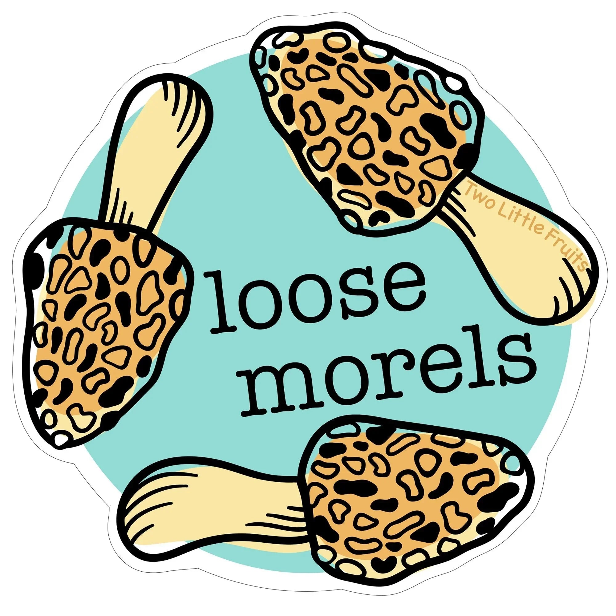 Morel Mushroom illustrated vinyl sticker by Two Little Fruits