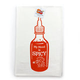 My Mood Is Spicy Red Sriracha Cotton Dish Drying Towel – Eco - Friendly & Lint - Free, Handmade in USA - Tea Towels - Two Little Fruits - Two Little Fruits