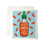 My Mood Is Spicy Red Sriracha Reusable Kitchen Cleaning Cloth – Eco - Friendly & Biodegradable - Swedish Dish Cloth - Two Little Fruits - Two Little Fruits