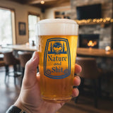 Nature And Shit Beer illustrated pint glass by Two Little Fruits