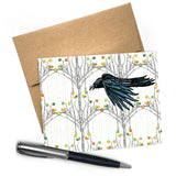 Nature Themed Greeting Cards Set - 4 Blank Cards Featuring Owls, Crows, Bees, and Hummingbirds - Greeting Cards - Two Little Fruits - Two Little Fruits