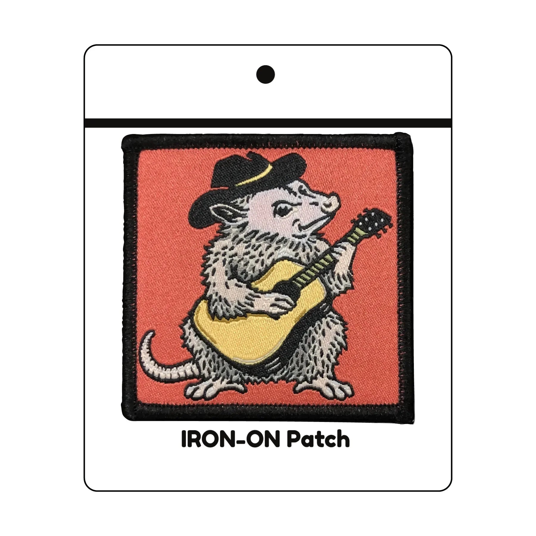 Opossum illustrated woven patch by Two Little Fruits