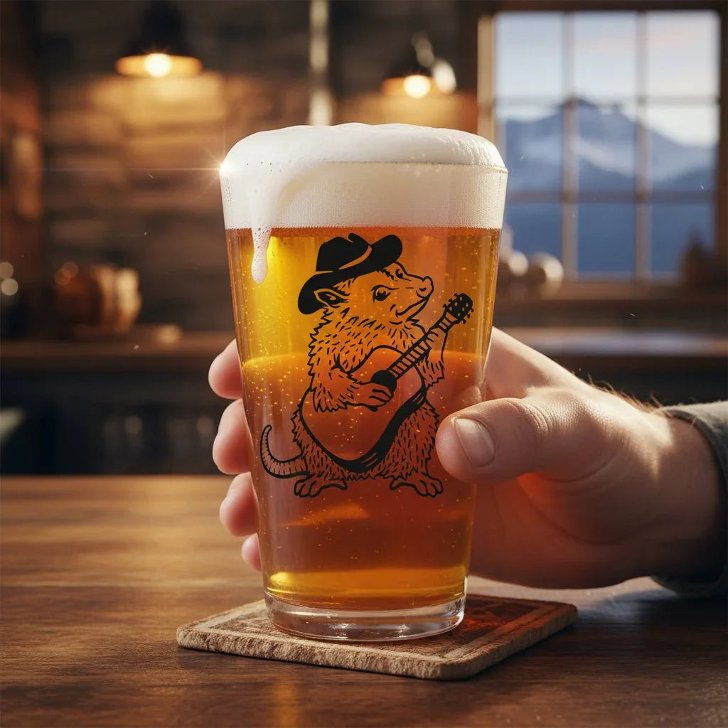 OPOSSUM illustrated pint glass by Two Little Fruits