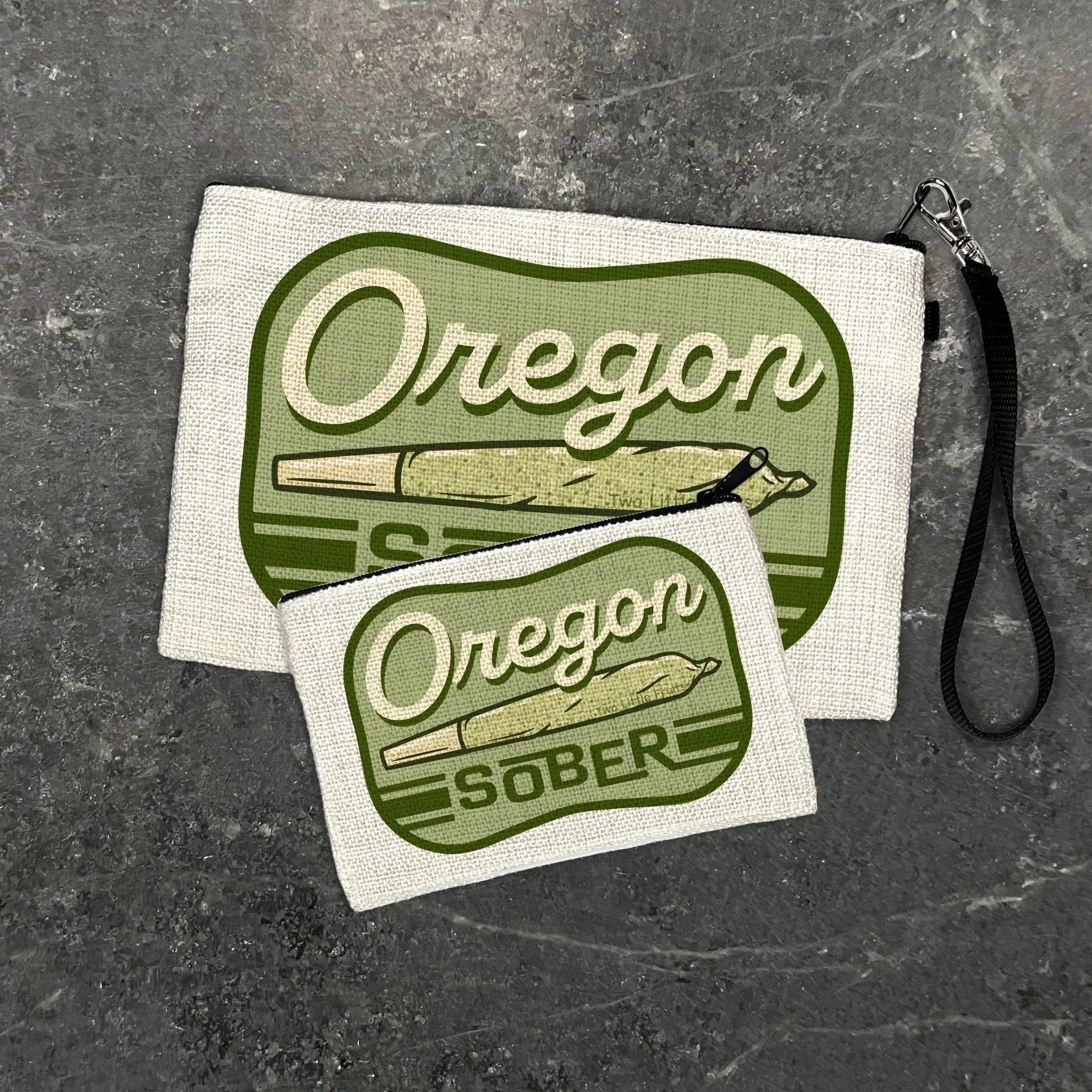 Oregon Cannabis Themed illustrated zipper pouch by Two Little Fruits