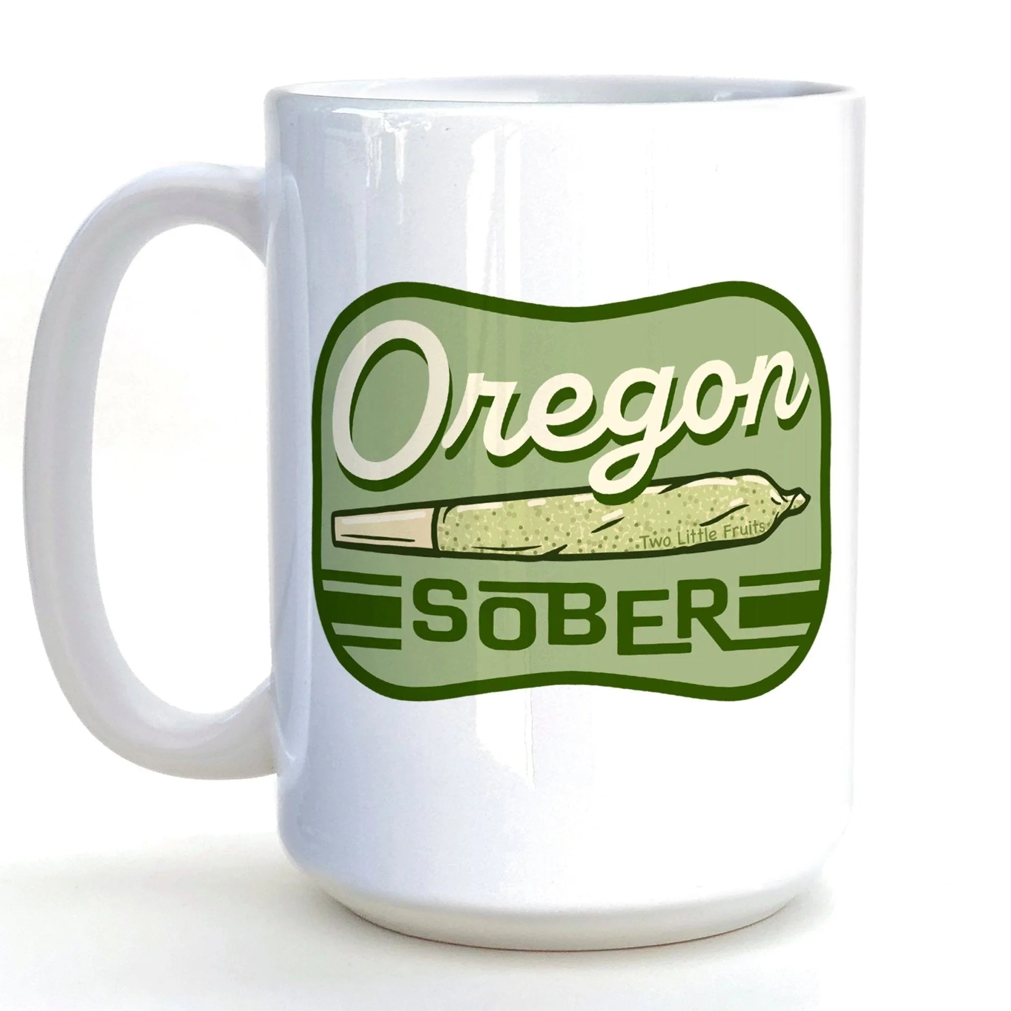 Oregon Sober illustrated mug by Two Little Fruits