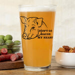 Pig Beer illustrated pint glass by Two Little Fruits