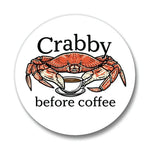 Playful 4" Ceramic Crab Drink Coaster - Crabby Before Coffee Design, Durable & Colorful - Coasters - Two Little Fruits - Two Little Fruits