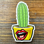 Potted Cactus illustrated vinyl sticker by Two Little Fruits